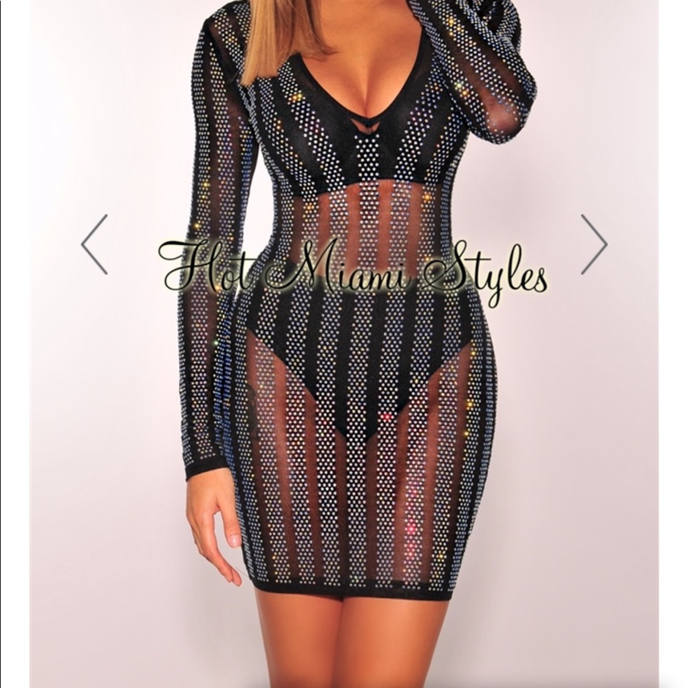Hot miami styles embellished dress